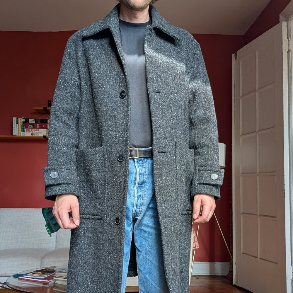 Toast Relaxed Wool Overcoat in Charcoal